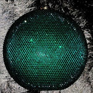 Rhinestone Emerald Evening Clutch